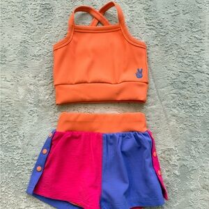 Vibrant Orange and Pink Kids Shorts